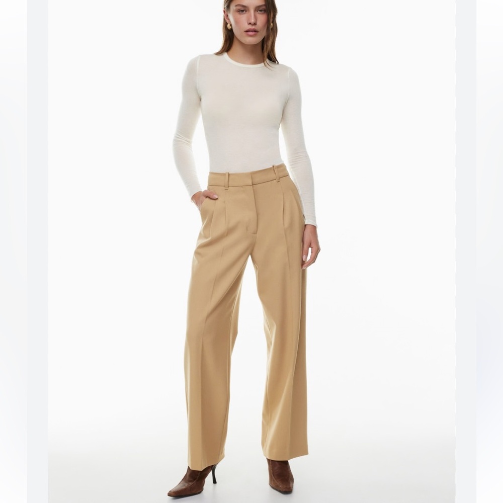 Aritzia Wide Leg Trousers in Camel